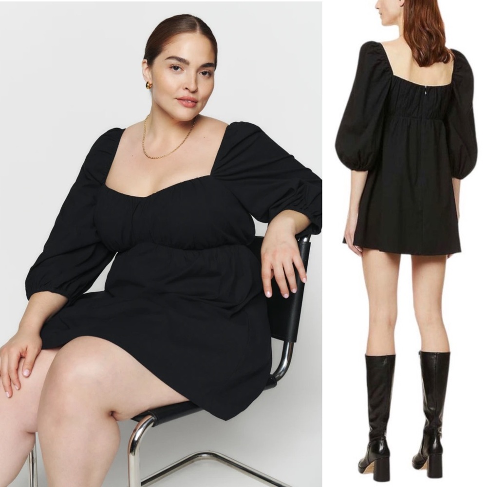 REFORMATION Sweetheart Neck Puff Sleeve Whimsigoth Empire Waist Babydoll Dress 8 - Picture 2 of 9